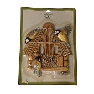 Hallmark MARJOLEIN BASTIN Light Switch Plate Cover Thatch Hut Bird Wooden Look‎